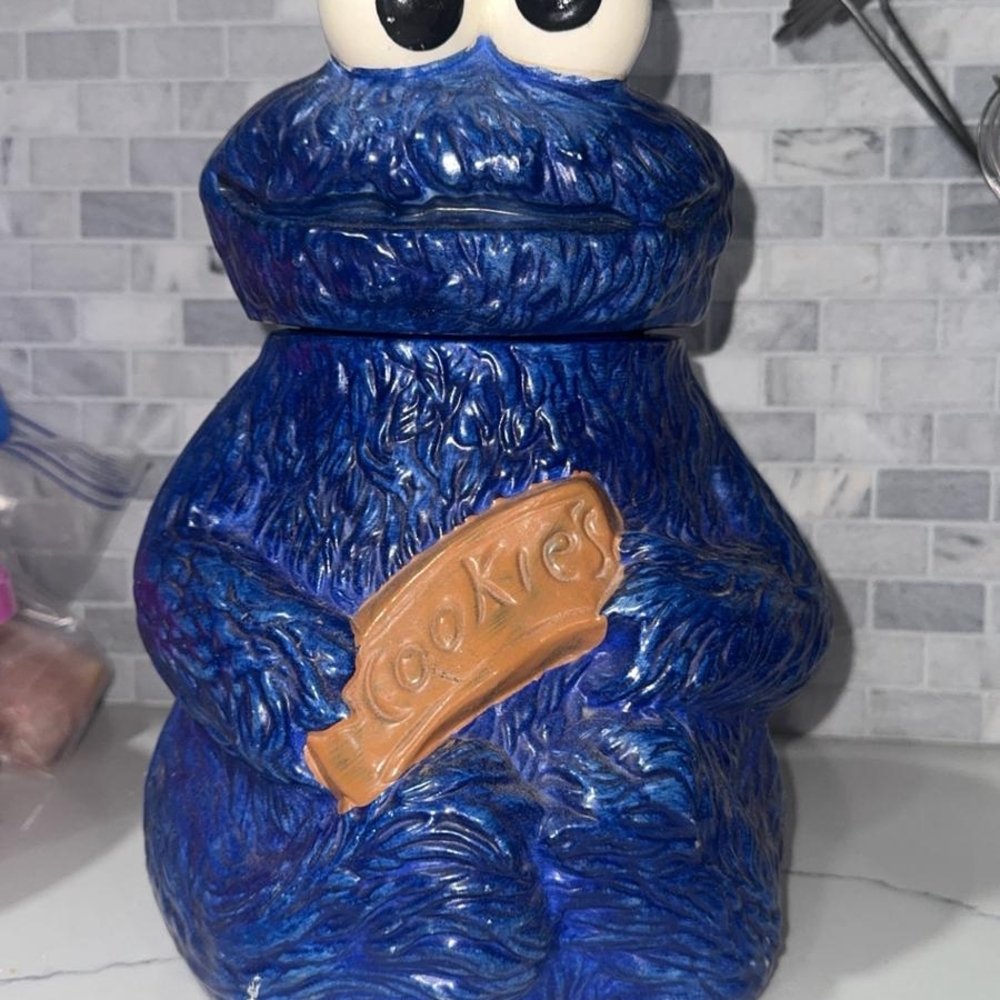 Blue Cookie Monster Cookie Jar